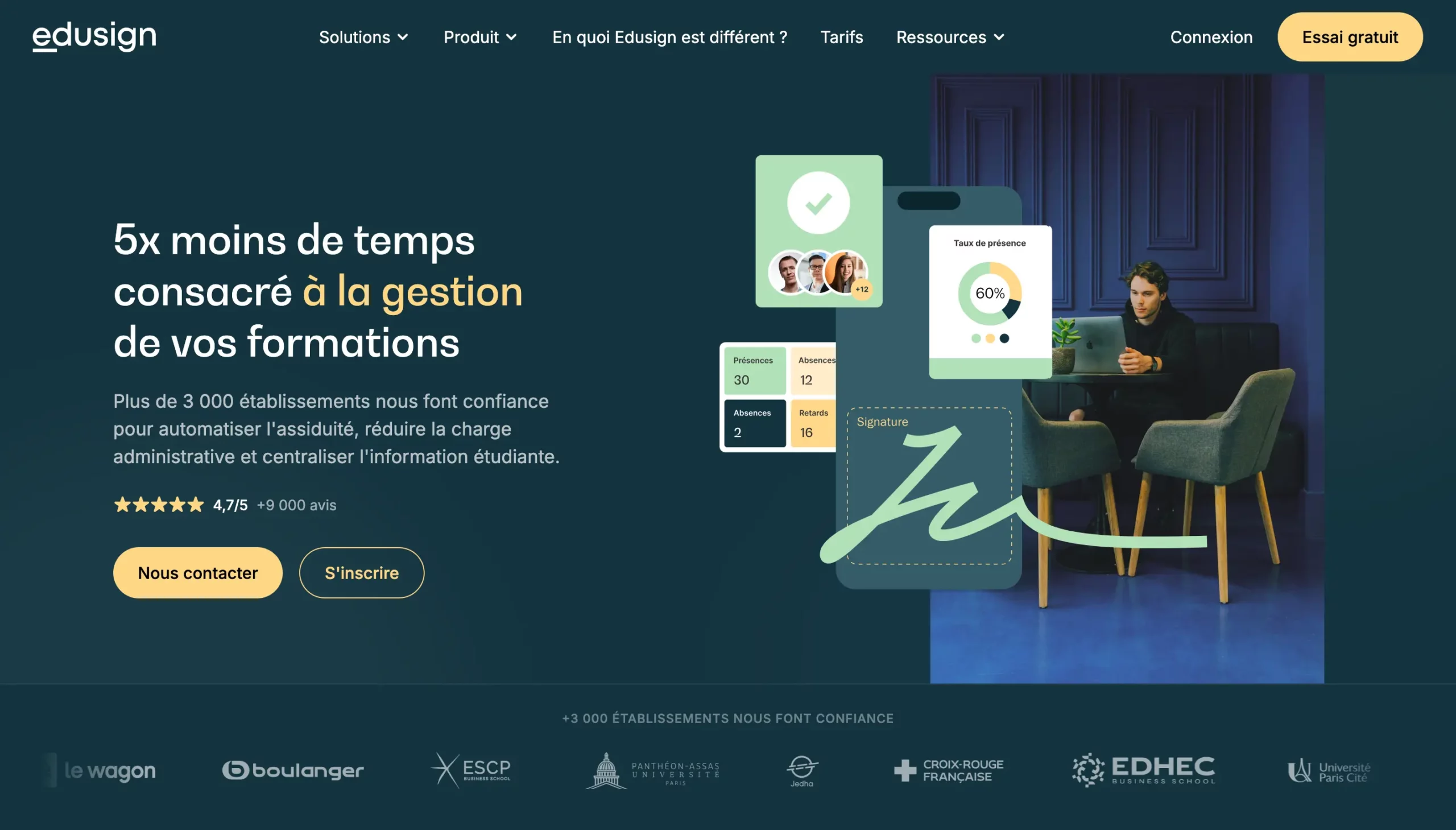 Site Edusign, client accompagné pour une stratégie de lead nurturing et la création d’un livre blanc