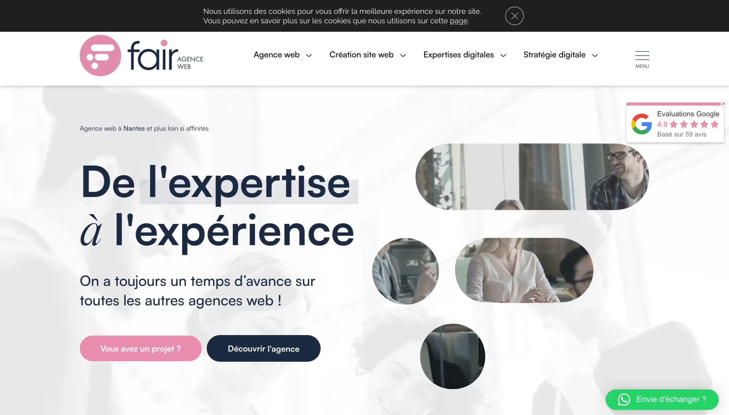 Capture du site de Fair, agence web à Nantes